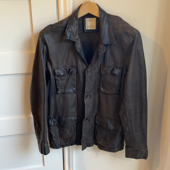 Billy Reid leather bomber jacket - Picture 4 of 6